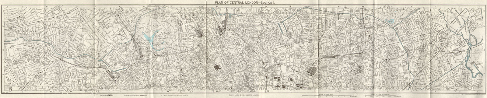 CENTRAL LONDON-SECTION 2 vintage town/city plan. London. WARD LOCK 1965 map